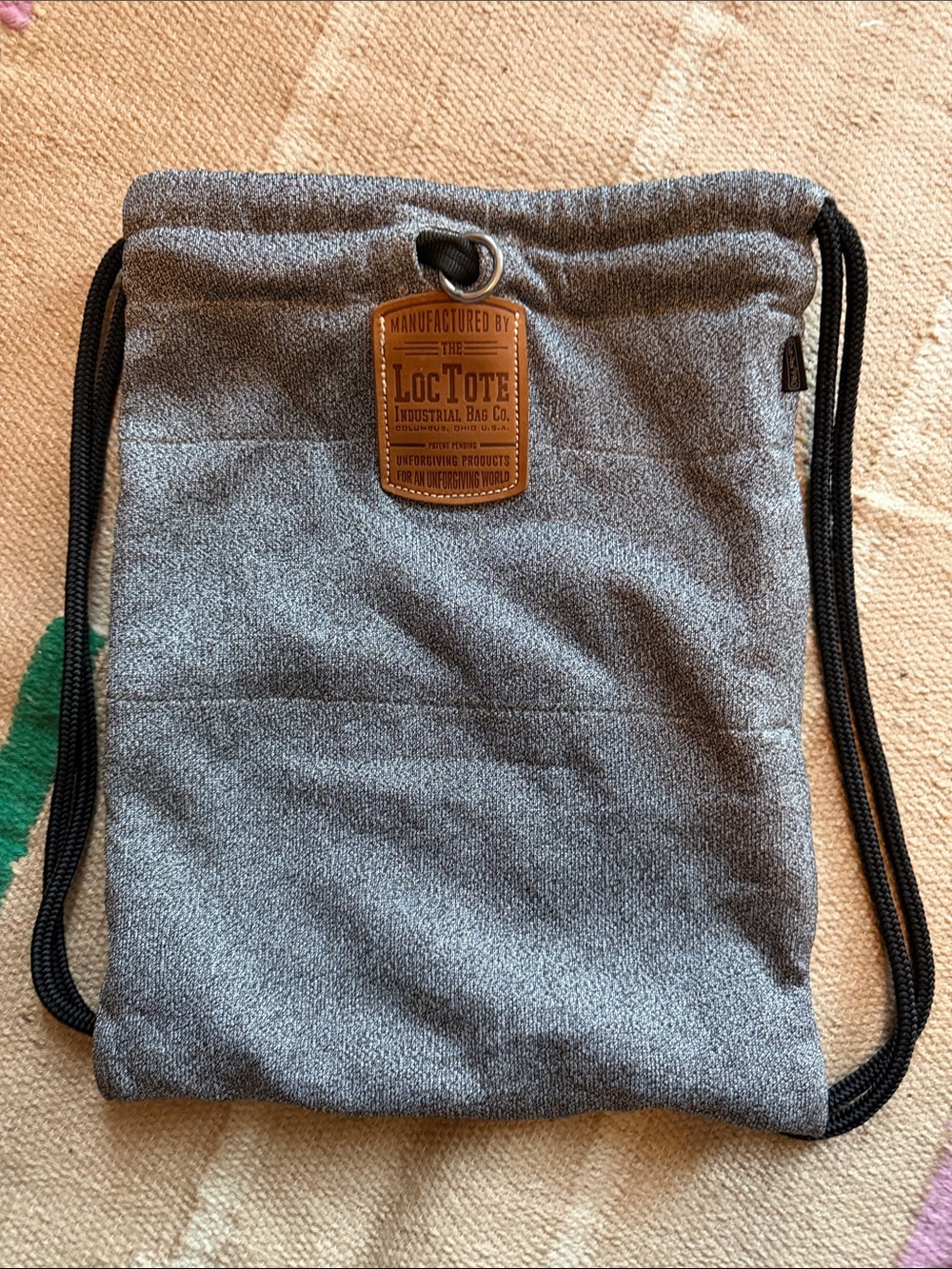 LocTote Gray anti-theft cut-resistant drawstring Backpack